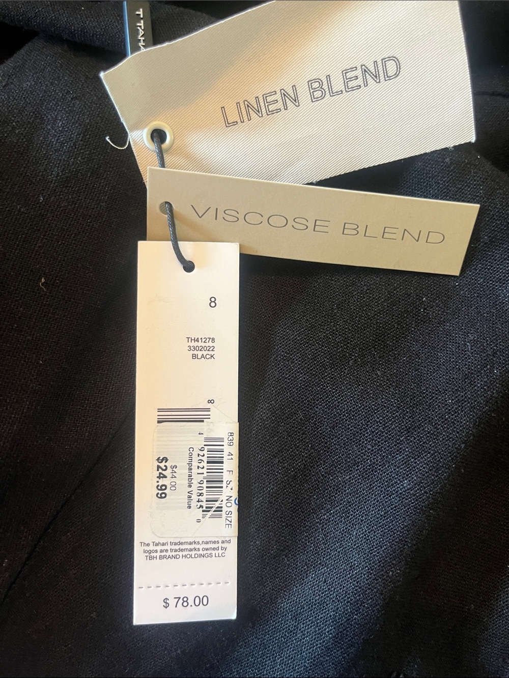 Tahari Black Maxi Skirt with Waist Tie - Picture 3 of 5